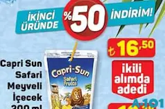 CAPRİ SUN SAFARİ MEYVELİ İÇECEK MEYVE SUYU 200 ML